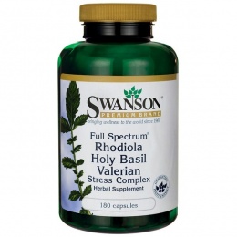 Swanson Stress Complex Rhodiola (Różeniec) Bazylia Waleriana - (180 kap)